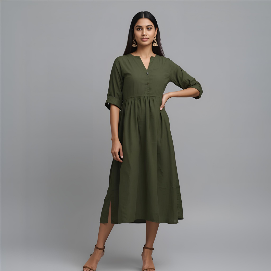 LIRA | Comfy Green Long Dress